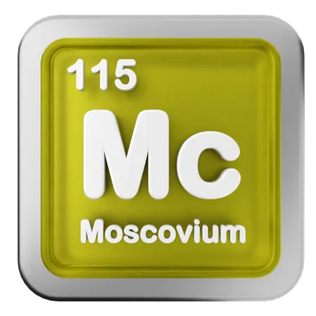 Tableau périodique du moscovium  3D Icon