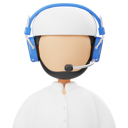 Moslem Male Customer Service  3D Icon