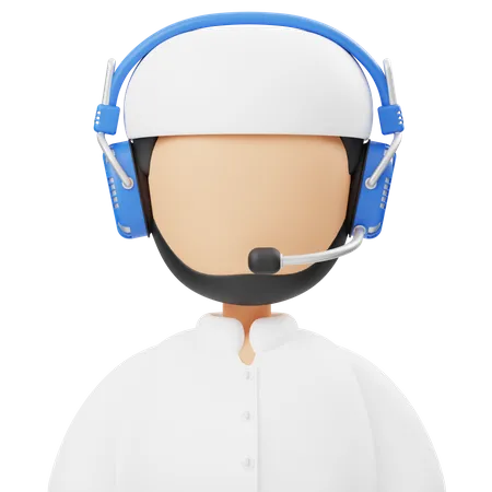 Moslem Male Customer Service  3D Icon