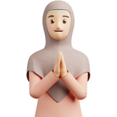 Moslem women 3D Illustration