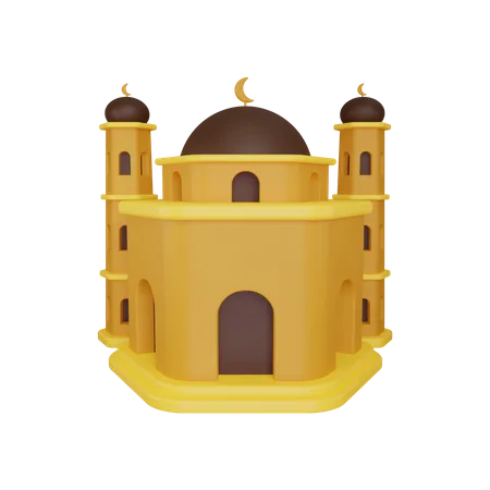 3 D Mosque Icon Concept 3D Illustration