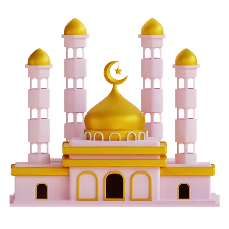 3 D Render 3 D Rendering Gold Islamic Mosque 3D Illustration