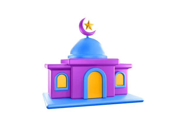3 D Rendering Islamic Icon Mosque 3D Icon