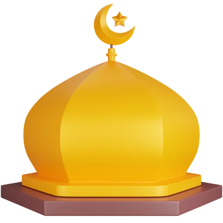 3 D Rendering The Golden Dome Of The Mosque Isolated 3D Icon
