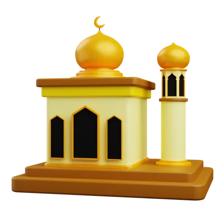 3 D Mosque Illustration With Transparent Background 3D Icon