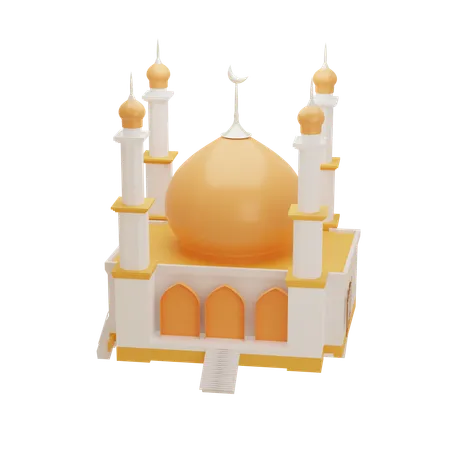 Cartoon Mosque Building 3 D Illustration 3D Icon