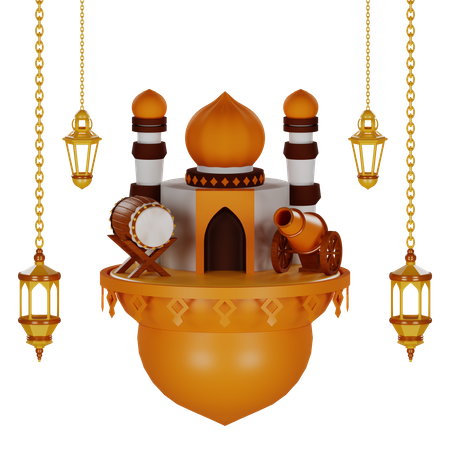 Mosque Building  3D Illustration