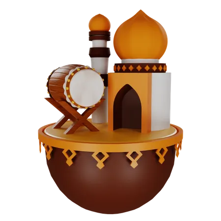 Mosque Building  3D Illustration