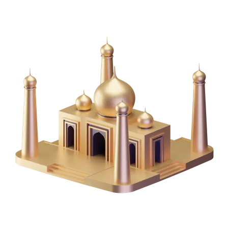 3 D Render Icon Illustration Of Mosque Suitable For Ramadan Theme 3D Illustration