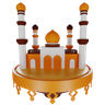 mosque building 3d logo