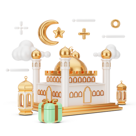 Mosque Building  3D Illustration