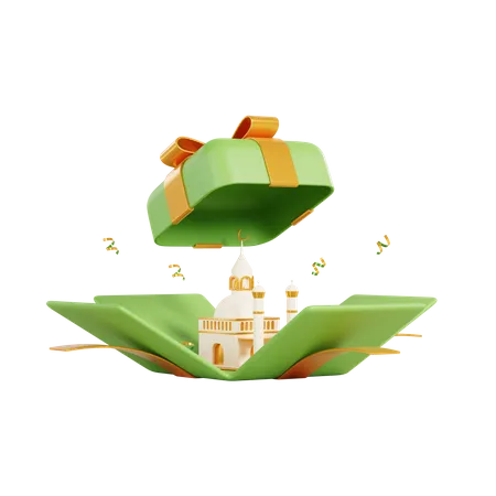 Mosque gift box  3D Illustration