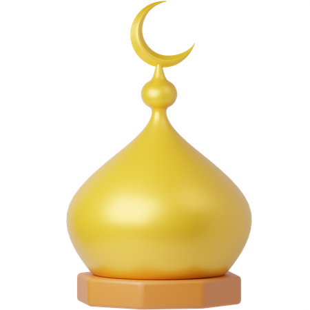 Mosque Golden Dome  3D Icon