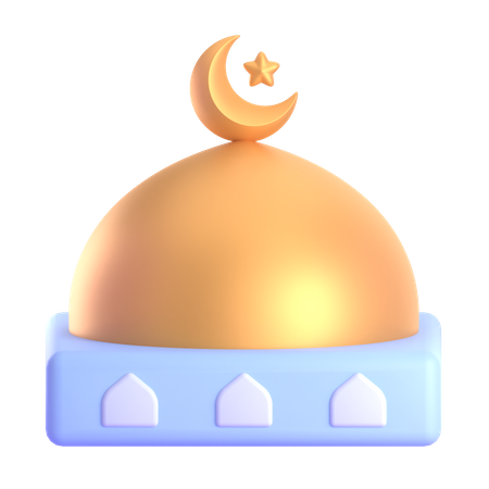 Mosque Golden Dome 3D Illustration