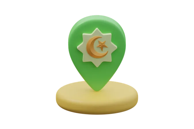 Mosque location  3D Icon