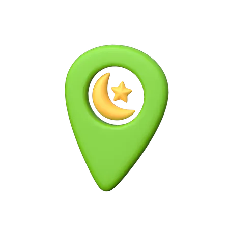 A 3 D Icon Illustrating A Mosque Location Marker Aiding In Navigation To Mosques For Prayer And Community Gatherings In Islam 3D Icon
