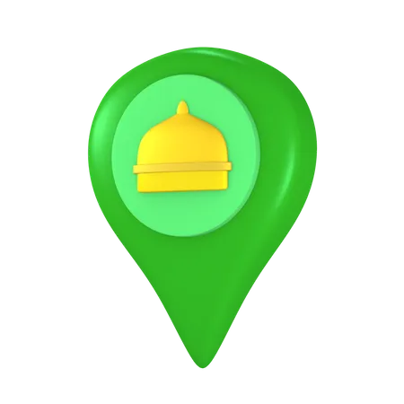 Mosque Location  3D Illustration