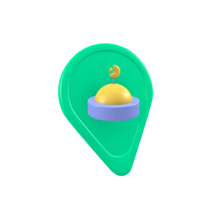 3 D Icon Location Of Islamic Places Of Worship 3D Illustration