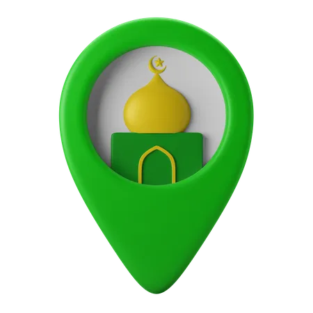 Mosque Location 3 D Icon Illustration 3D Icon