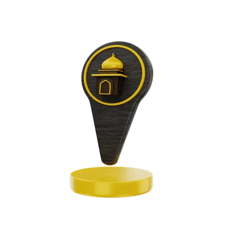3 D Islamic Mosque Location Icon Illustration Object 3D Icon
