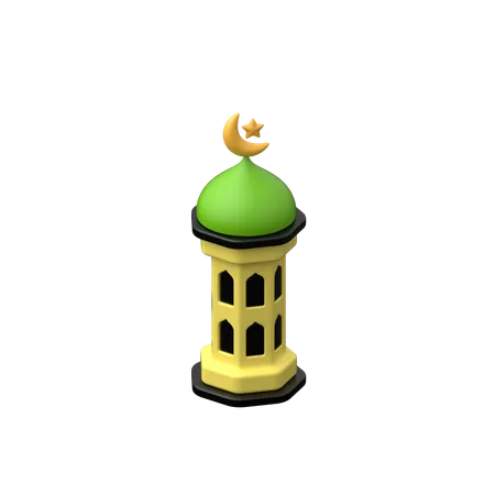 A 3 D Icon Depicting A Mosque Minaret Symbolizing Islamic Architecture Spiritual Guidance And The Call To Prayer In Muslim Communities 3D Icon