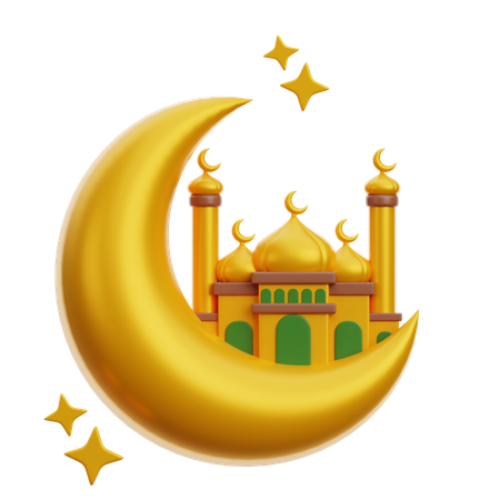 Mosque Moon  3D Icon