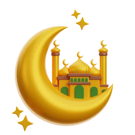 Mosque Moon  3D Icon