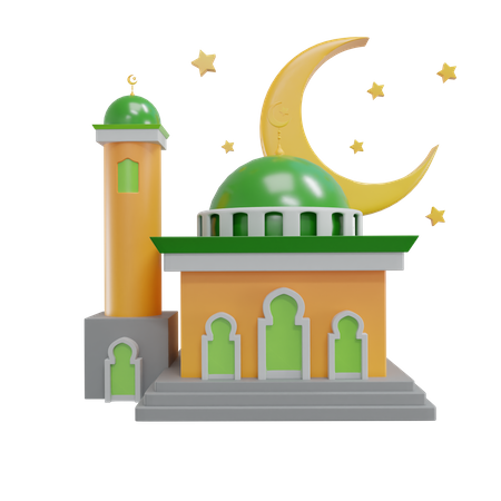 Mosque Moon 3D Icon