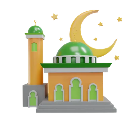 Mosque Moon  3D Icon