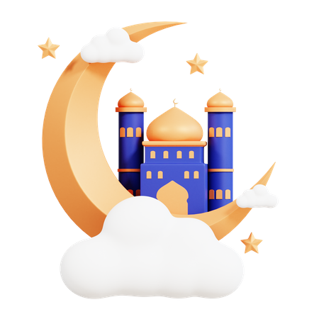 Mosque On Moon  3D Icon