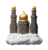 mosque on the clouds
