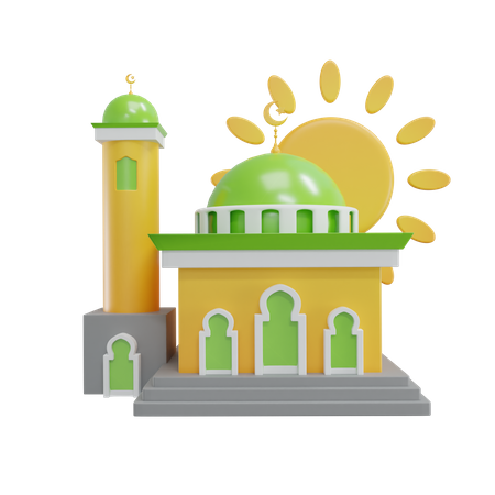 Mosque Sunset 3D Icon