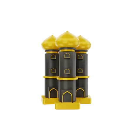 3 D Islamic Mosque Tower Icon Illustration Object 3D Icon