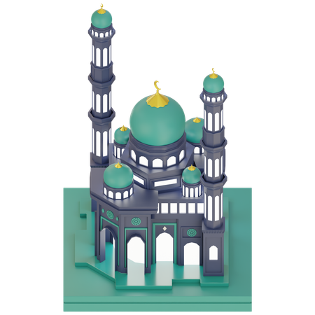 Mosque with Crescent  3D Icon