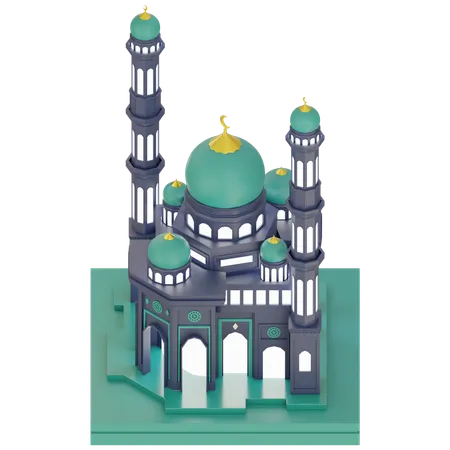 Mosque with Crescent  3D Icon