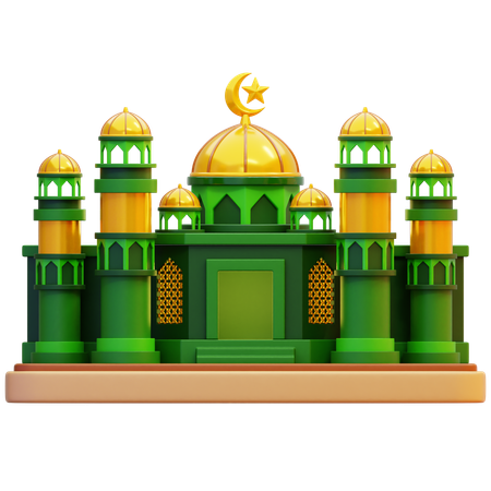 Mosque With Domes  3D Icon