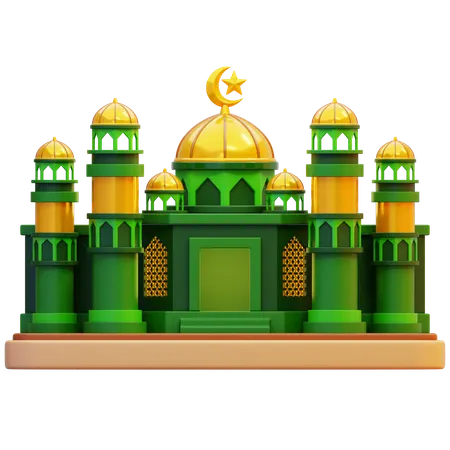Mosque With Domes  3D Icon