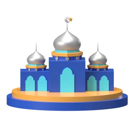 Mosque with Podium  3D Icon