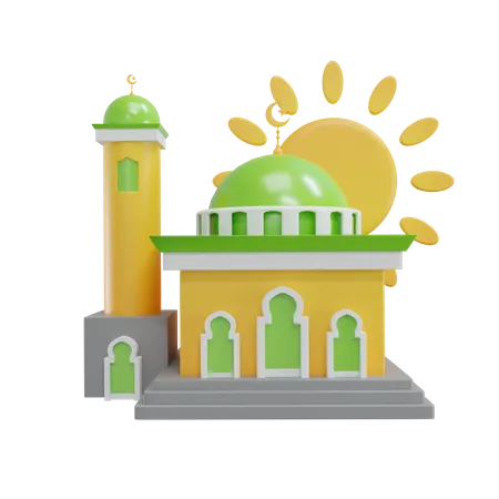 Coucher de soleil sur la mosquée  3D Icon