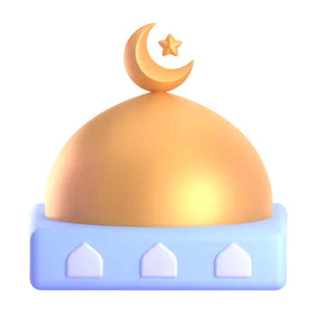 Dôme doré de la mosquée  3D Illustration