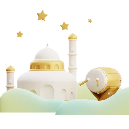 Mosquée musulmane  3D Illustration