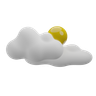 3d mostly cloudy logo