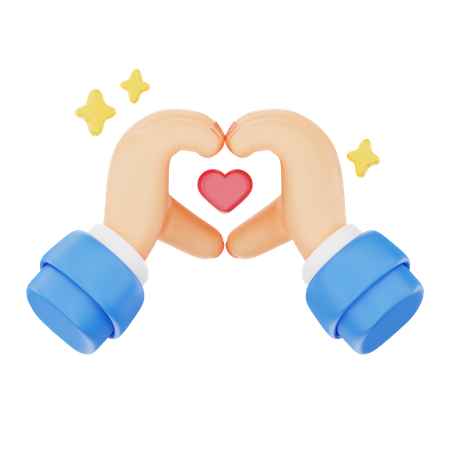 Mostrando amor con gesto de la mano del corazón  3D Icon