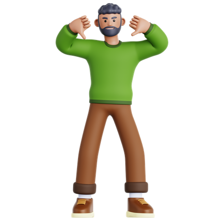 Mostrando dois polegares para baixo  3D Icon