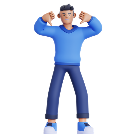Mostrando dois polegares para baixo  3D Icon