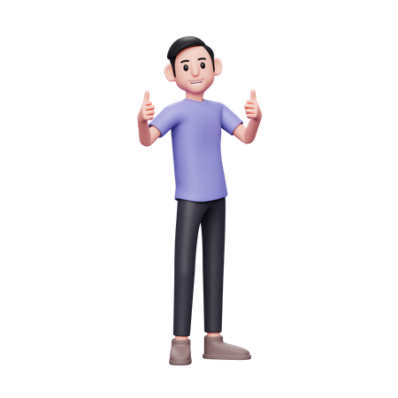 Mostrando los pulgares hacia arriba  3D Icon