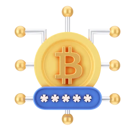 Mot de passe Bitcoin  3D Icon