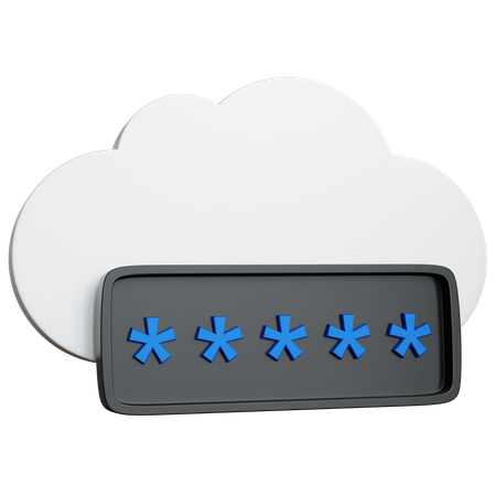 Mot de passe cloud  3D Icon