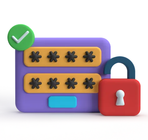 Déverrouillage du mot de passe  3D Icon