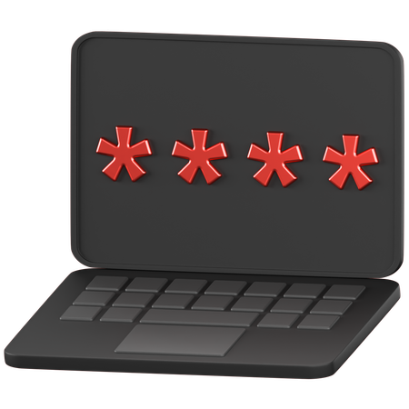 Mot de passe d'ordinateur portable  3D Icon